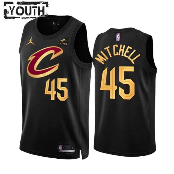 Dječji Dres Cleveland Cavaliers Donovan Mitchell 45 Jordan Statement Edition Swingman Crna Dječji Dres Cleveland Cavaliers Donovan Mitchell 45 Jordan Statement Edition Swingman Crna