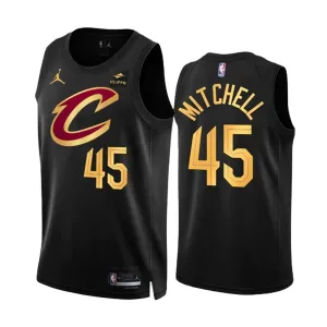 Muški Dres Cleveland Cavaliers Donovan Mitchell 45 Jordan Statement Edition Swingman Crna