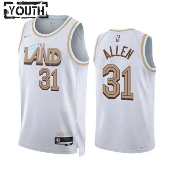 Nike Dječji Dres Cleveland Cavaliers Jarrett Allen 31 City Edition 2022/23 Swingman Bijela Nike Dječji Dres Cleveland Cavaliers Jarrett Allen 31 City Edition 2022/23 Swingman Bijela