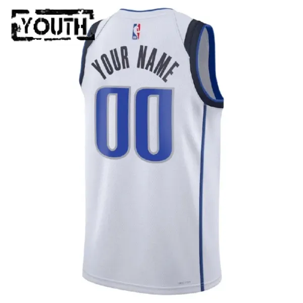 Nike Dječji Dres Dallas Mavericks Personalizacija Association Edition Swingman Bijela