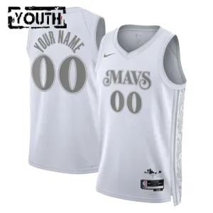 Nike Dječji Dres Dallas Mavericks Personalizacija City Edition 2024/25 Swingman Bijela