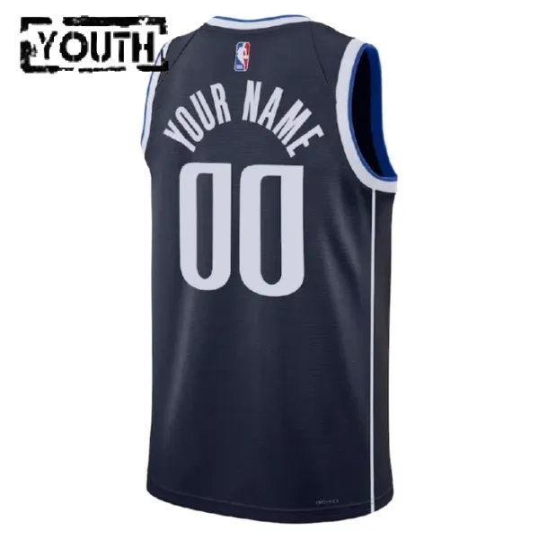 Nike Dječji Dres Dallas Mavericks Personalizacija Statement Edition Swingman Crna