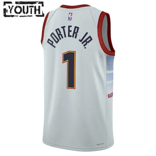Nike Dječji Dres Denver Nuggets Michael Porter JR 1 City Edition 2022/23 Swingman Sivo