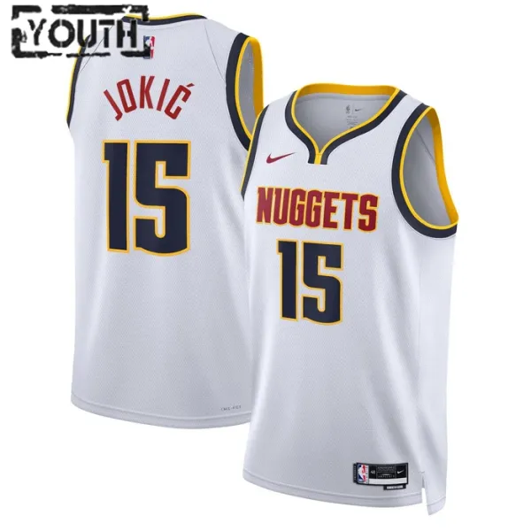 Nike Dječji Dres Denver Nuggets Nikola Jokic 15 Association Edition Swingman Bijela Nike Dječji Dres Denver Nuggets Nikola Jokic 15 Association Edition Swingman Bijela