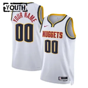 Nike Dječji Dres Denver Nuggets Personalizacija Association Edition Swingman Bijela