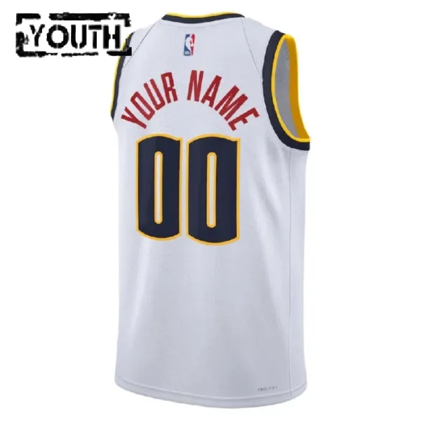 Nike Dječji Dres Denver Nuggets Personalizacija Association Edition Swingman Bijela