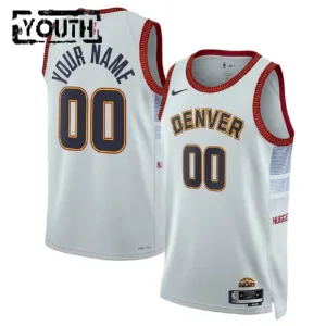 Nike Dječji Dres Denver Nuggets Personalizacija City Edition 2022/23 Swingman Bijela