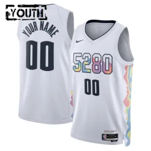 Nike Dječji Dres Denver Nuggets Personalizacija City Edition 2024/25 Swingman Bijela