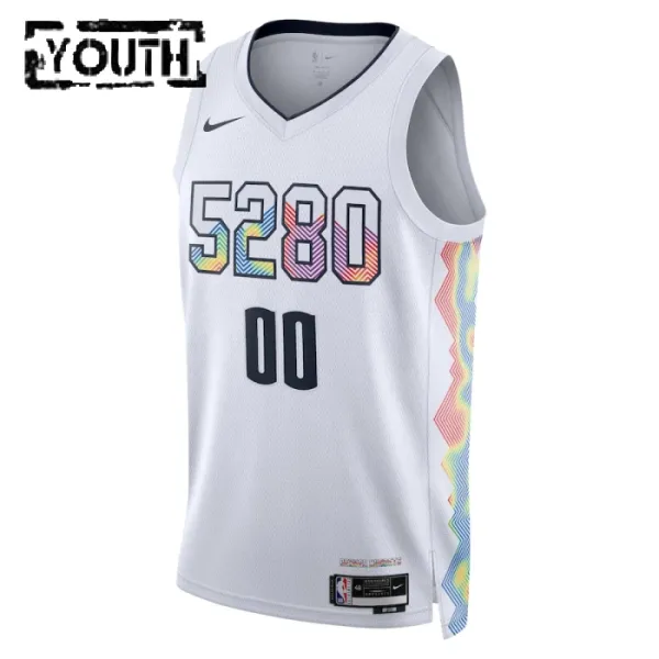Nike Dječji Dres Denver Nuggets Personalizacija City Edition 2024/25 Swingman Bijela