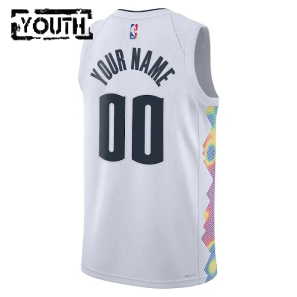 Nike Dječji Dres Denver Nuggets Personalizacija City Edition 2024/25 Swingman Bijela