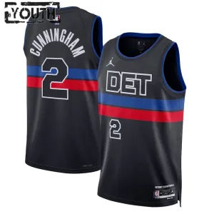 Dječji Dres Detroit Pistons Jordan Cade Cunningham 2 Statement Edition Swingman Crna