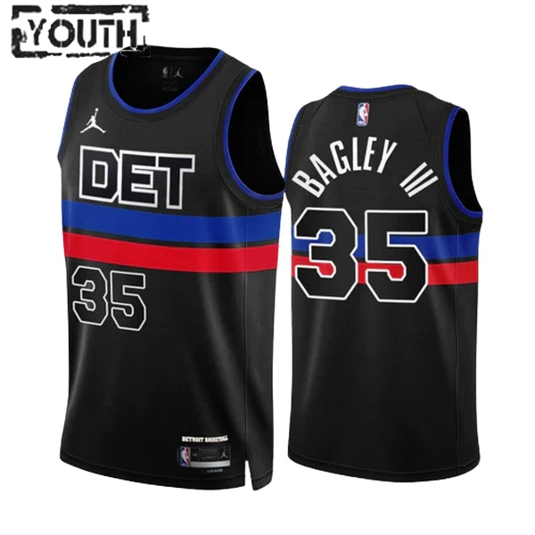 Dječji Dres Detroit Pistons Jordan Marvin Bagley III 35 Statement Edition Swingman Crna Dječji Dres Detroit Pistons Jordan Marvin Bagley III 35 Statement Edition Swingman Crna