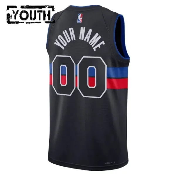 Dječji Dres Detroit Pistons Jordan Personalizacija Statement Edition Swingman Crna