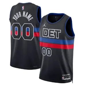 Muški Dres Detroit Pistons Jordan Personalizacija Statement Edition Swingman Crna