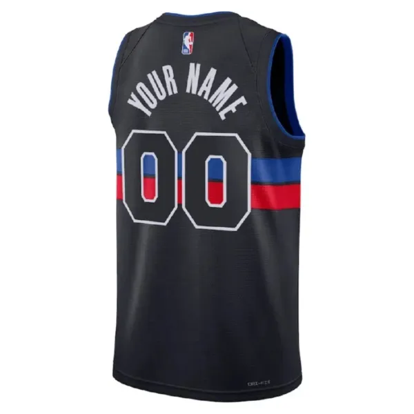 Muški Dres Detroit Pistons Jordan Personalizacija Statement Edition Swingman Crna