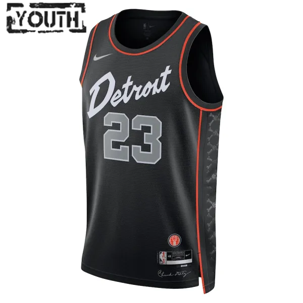 Nike Dječji Dres Detroit Pistons Jaden Ivey City Edition 2023/24 Swingman Crna