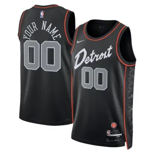 Nike Muški Dres Detroit Pistons Personalizacija City Edition 2023/24 Swingman Crna