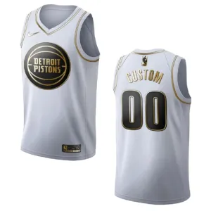 Nike Muški Dres Detroit Pistons Personalizacija Golden Edition Swingman Bijela