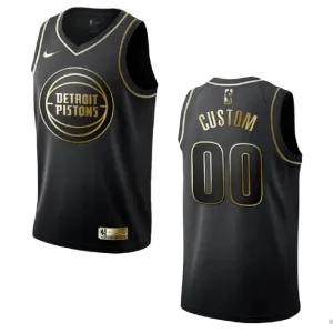 Nike Muški Dres Detroit Pistons Personalizacija Golden Edition Swingman Crna