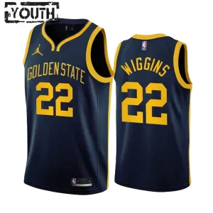 Dječji Dres Golden State Warriors Andrew Wiggins 22 Jordan Statement Edition Swingman Navy