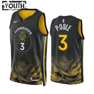 Dječji Dres Golden State Warriors Jordan Poole 3 City Edition 2022/23 Swingman Crna