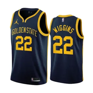 Muški Dres Golden State Warriors Andrew Wiggins 22 Jordan Statement Edition Swingman Navy
