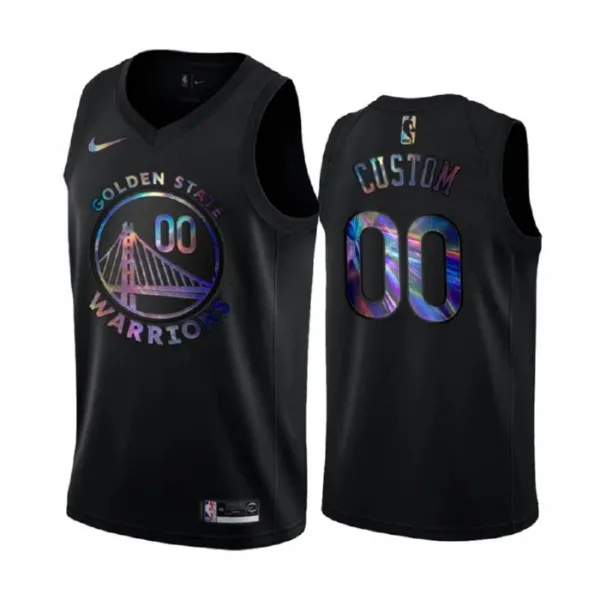 Nike Muški Dres Golden State Warriors HWC Iridescent Edition Personalizacija Swingman Crna