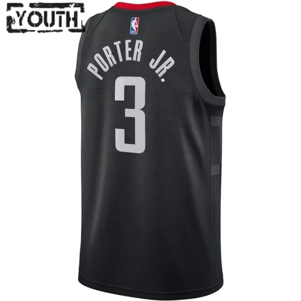 Dječji Dres Houston Rockets Jordan Kevin Porter JR 3 Statement Edition Swingman Crna