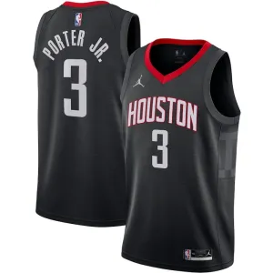Muški Dres Houston Rockets Jordan Kevin Porter JR 3 Statement Edition Swingman Crna