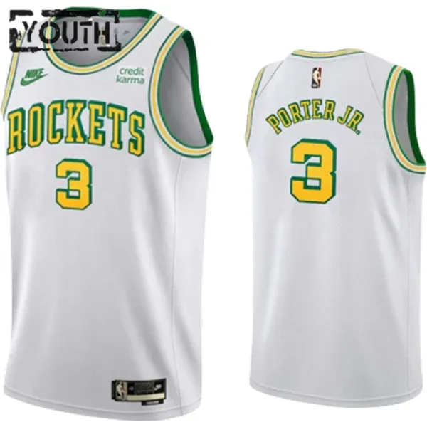 Nike Dječji Dres Houston Rockets Kevin Porter JR 3 Classic Edition 2022/23 Swingman Bijela Nike Dječji Dres Houston Rockets Kevin Porter JR 3 Classic Edition 2022/23 Swingman Bijela
