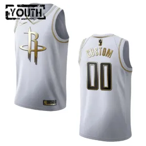 Nike Dječji Dres Houston Rockets Personalizacija Golden Edition Swingman Bijela