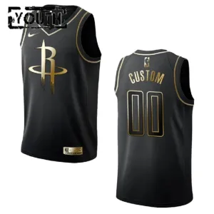 Nike Dječji Dres Houston Rockets Personalizacija Golden Edition Swingman Crna