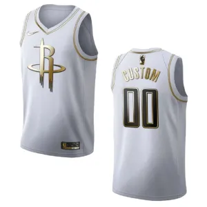 Nike Muški Dres Houston Rockets Personalizacija Golden Edition Swingman Bijela