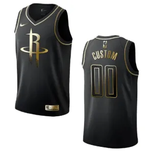 Nike Muški Dres Houston Rockets Personalizacija Golden Edition Swingman Crna
