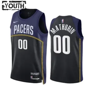 Nike Dječji Dres Indiana Pacers Bennedict Mathurin 00 Black City Edition 2022/23 Swingman Navy