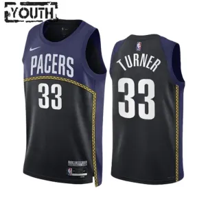 Nike Dječji Dres Indiana Pacers Myles Turner 33 Black City Edition 2022/23 Swingman Navy