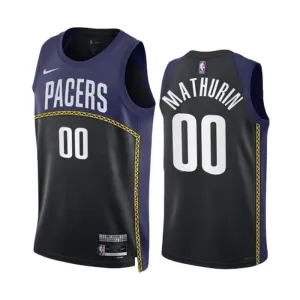 Nike Muški Dres Indiana Pacers Bennedict Mathurin 00 Black City Edition 2022/23 Swingman Navy
