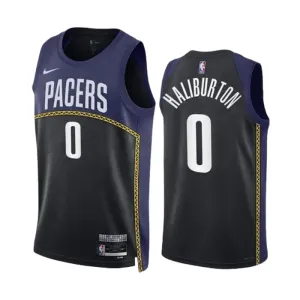 Nike Muški Dres Indiana Pacers Tyrese Haliburton 0 Black City Edition 2022/23 Swingman Navy