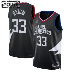Dječji Dres LA Clippers Jordan Nicolas Batum 33 Statement Edition Swingman Crna