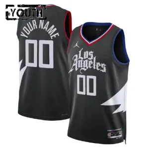 Dječji Dres LA Clippers Jordan Personalizacija Statement Edition Swingman Crna