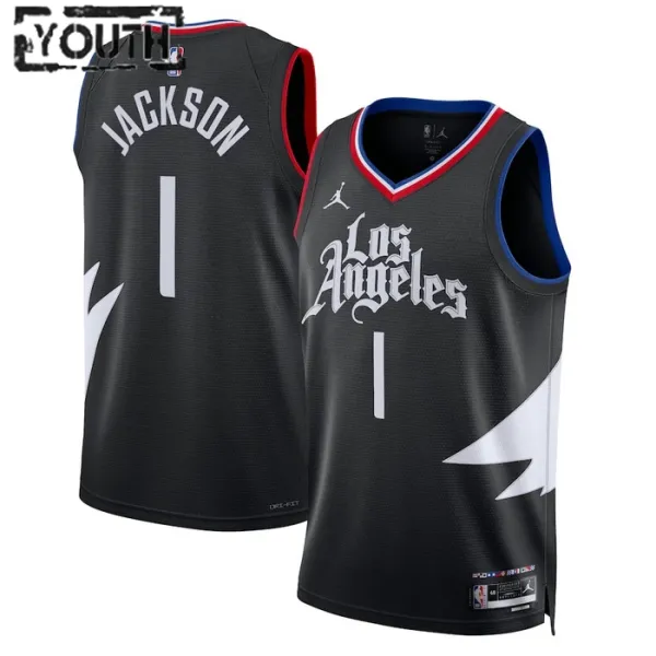 Dječji Dres LA Clippers Jordan Reggie Jackson 1 Statement Edition Swingman Crna Dječji Dres LA Clippers Jordan Reggie Jackson 1 Statement Edition Swingman Crna