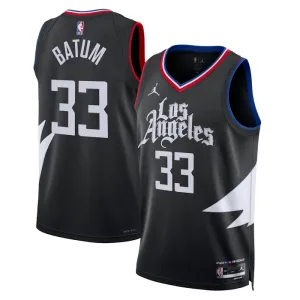 Muški Dres LA Clippers Jordan Nicolas Batum 33 Statement Edition Swingman Crna