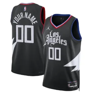Muški Dres LA Clippers Jordan Personalizacija Statement Edition Swingman Crna