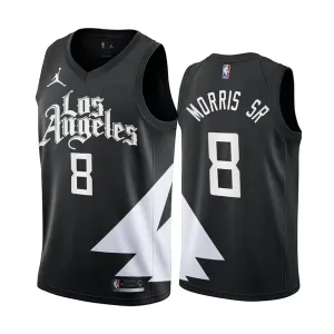 Muški Dres LA Clippers Marcus Morris SR 8 Jordan Statement Edition Swingman Crna
