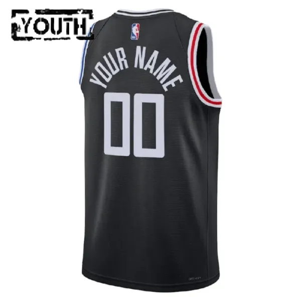 Nike Dječji Dres LA Clippers Personalizacija City Edition 2022/23 Swingman Crna