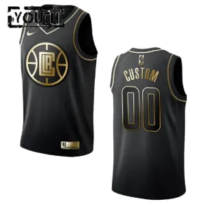 Nike Dječji Dres LA Clippers Personalizacija Golden Edition Swingman Crna