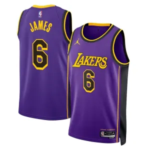 Muški Dres Los Angeles Lakers Jordan Lebron James 6 Statement Edition Swingman Ljubičasta