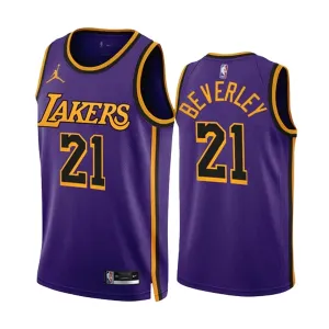 Muški Dres Los Angeles Lakers Patrick Beverley 21 Statement Edition Swingman Ljubičasta