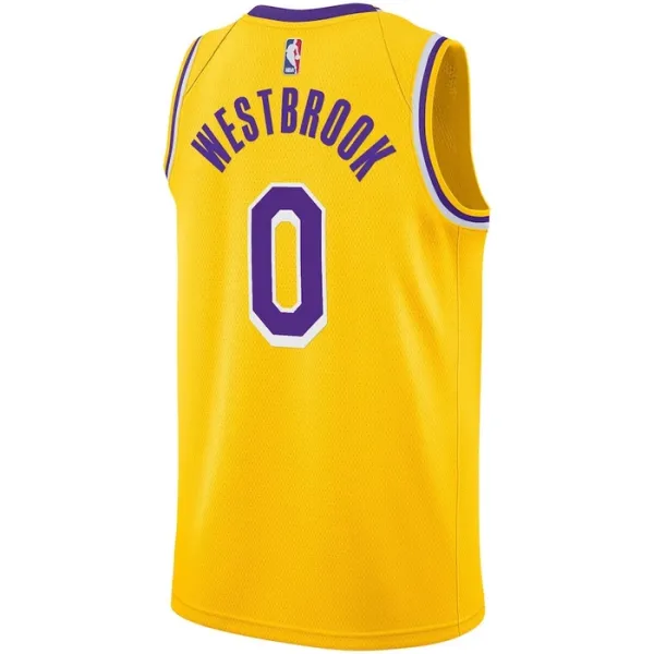 Nike Muški Dres Los Angeles Lakers Russell Westbrook 0 Icon Edition Swingman Zlato