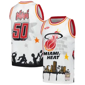 Muški Dres Miami Heat Mitchell Ness x Tats Cru Edition Hardwood Classics 2023/24 Swingman Bijela